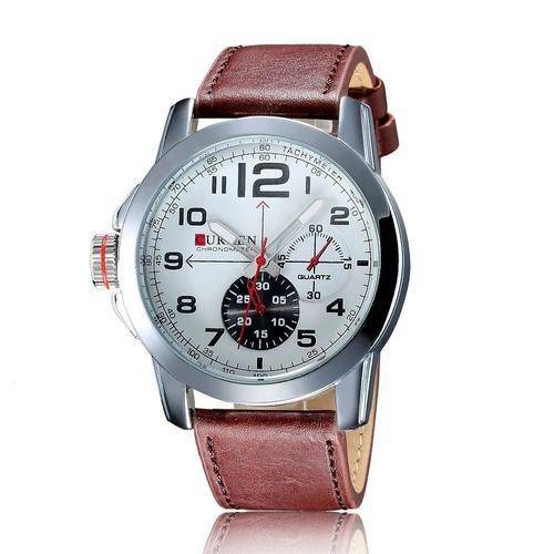 *** New  EXQUISITE CURREN LUXURY SILVER QUARTZ ANALOG  WRIST WATCH