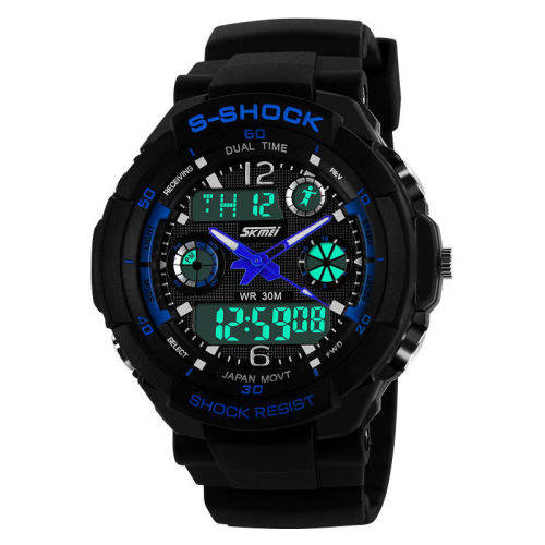 ***SKMEI ** Chronograph  Blue/Black Waterproof  Watch**