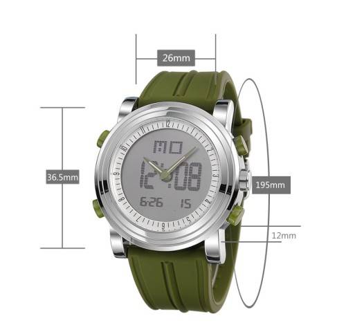 -***NEW SINOBI DUAL TIME CHRONOGRAPG~MULTIFUNCTION~ UNISEX SILICONE STRAP WATCH* BLACK