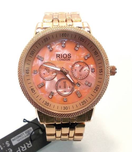 ** PRIMA**!!  DESIGNER RI0S LONDON PREMIUM QUALITY  MEN/LADIES UNISEX  APRICOT ROSE GOLD WATCH