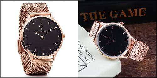 --$299 ***Men/Women Big Dial Nick Cabana Brand**Exclusive** Black Dial Gold Stainless Steel Belt.**