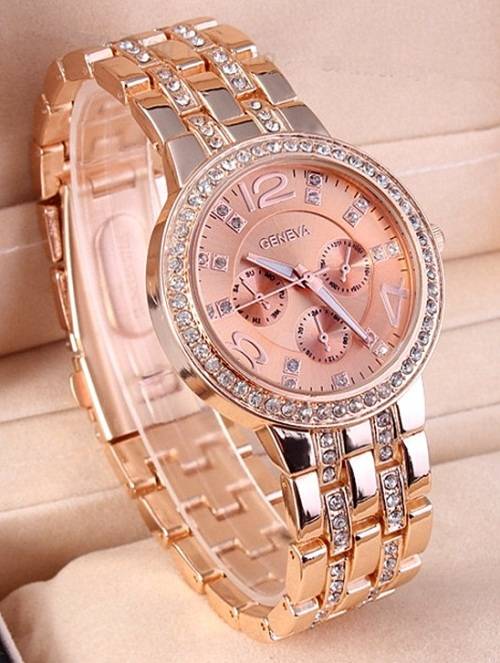 --********LADIES GENEVA FULL BLING DESIGNER STYLE  STAINLESS STEEL QUARTZ WATCH**
