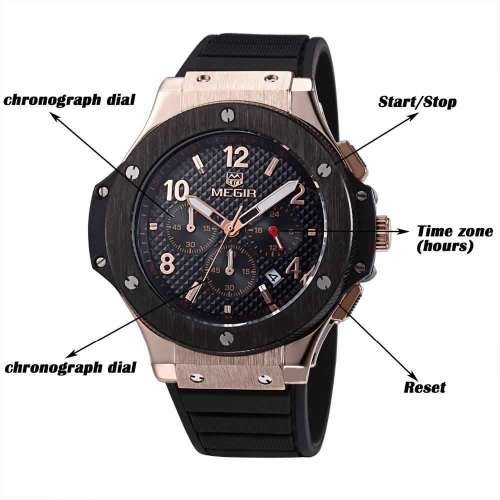 ***  Megir Brand Chronograph Business Mens Watch ** 6 Hands**