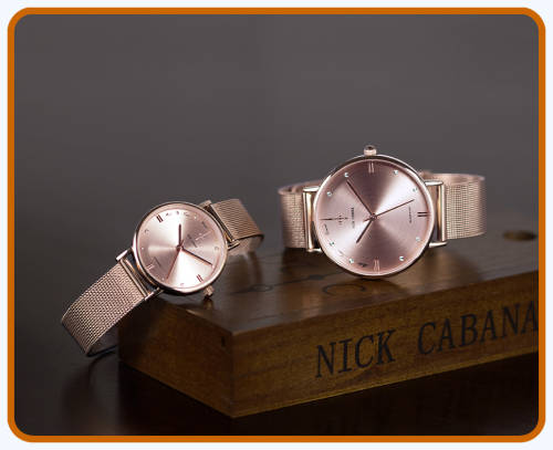 --$199 ***Men/Women Big Dial Nick Cabana Brand**Exclusive** ROSE Dial Gold Stainless Steel Belt.**