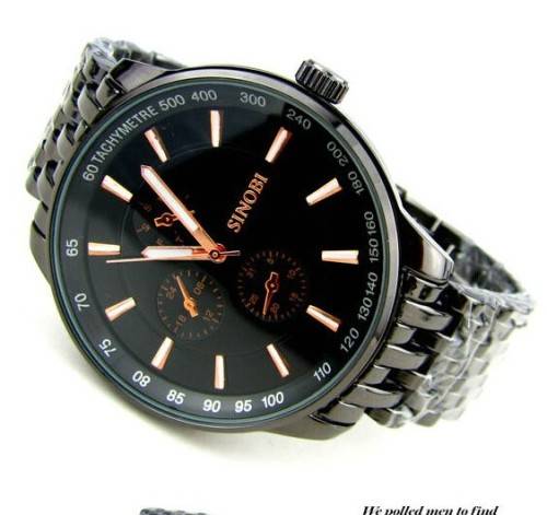 -- * **ELEGANT  SINOBI ALL STEEL BLACK ANALOG DRESS WATCH**