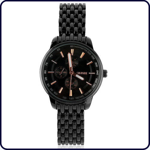 -- * **ELEGANT  SINOBI ALL STEEL BLACK ANALOG DRESS WATCH**