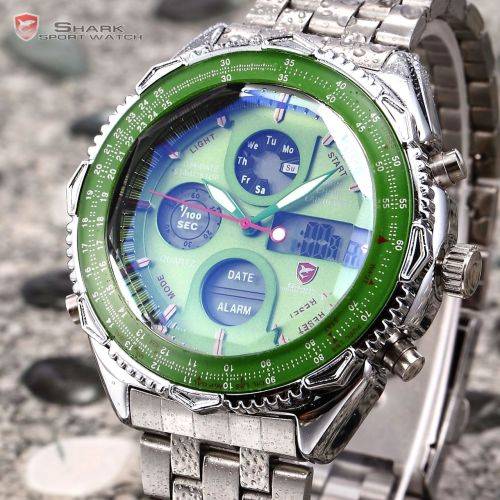 $45.00* Official SHARK Green New Quartz Army Mens Sport Wrist Watch*