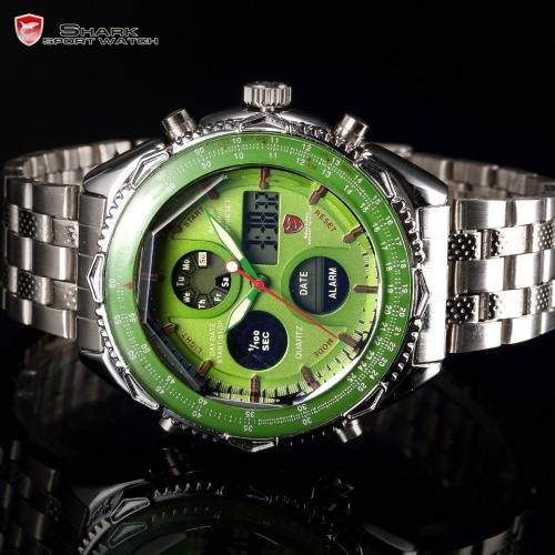$45.00* Official SHARK Green New Quartz Army Mens Sport Wrist Watch*