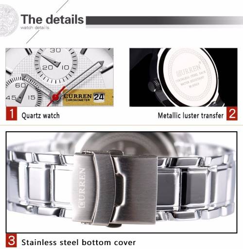 ***Elegant Curren 8069 HEAVY SILVER ALL STEEL MEN  QUALITY WATCH