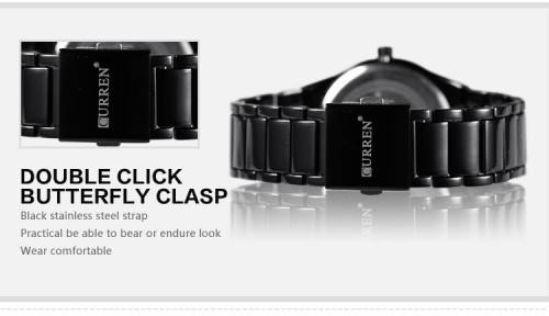 ** CLASSIC -ALL-Black Curren 8016 -Mens--Analog-Quartz-Watch