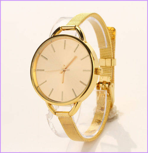 --*****New Elegant Classic Women Quartz Stainless Steel Analog Wrist Watch *