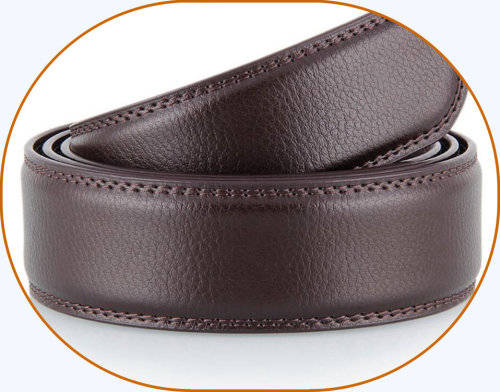 ** Men **Black & Gold Buckle**Dark Brown leather  automatic Buckle  Fashion Waist Belt   *