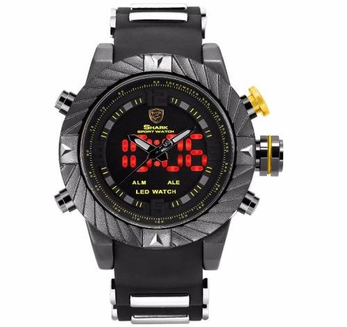 *$70* GOBLIN SHARK** - Men Dual Time Quartz Wrist Watch~ Real Musculine & Big**