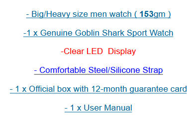 *$70* GOBLIN SHARK** - Men Dual Time Quartz Wrist Watch~ Real Musculine & Big**BOOK,BOX and PAPERS*