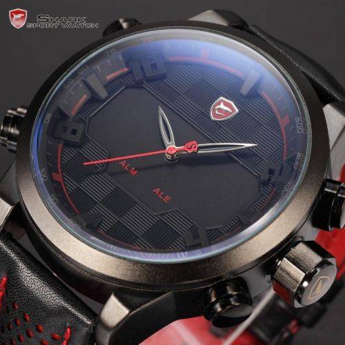 * $48.99 *SHARK*BIG HEAVY* -Luxury Men Digital LED Date Day Quartz Military Sport Wrist Watch