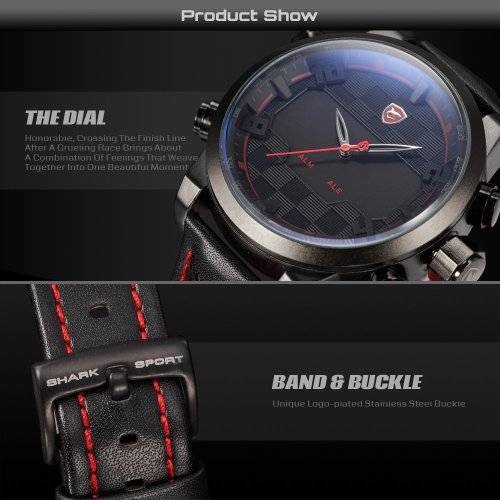 * $48.99 *SHARK*BIG HEAVY* -Luxury Men Digital LED Date Day Quartz Military Sport Wrist Watch