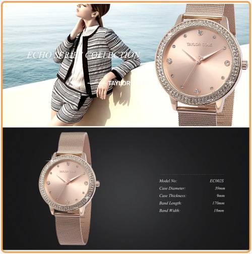 From UK ** Magnifisant*Taylor Cole Lady Georgeos Steel Band Bracelet Luxury Watch*FREE SHIPPING*