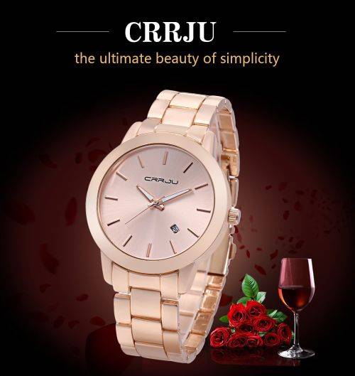 CRRJU 2210  -Quality Unisex Solid Built Analog Watch *Rose Gold *