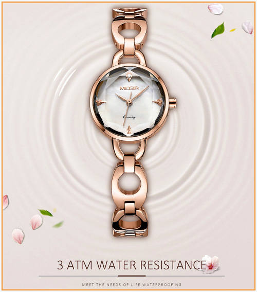 **Megir 4173  - Ladies Dainty Feminine Serious Small ROSE GOLD Watch**