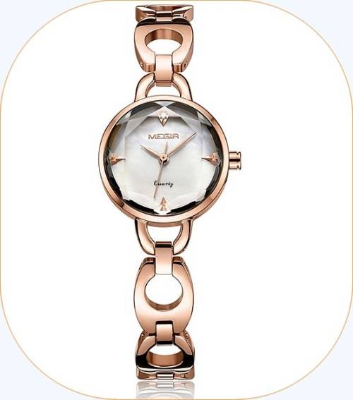 **Megir 4173  - Ladies Dainty Feminine Serious Small ROSE GOLD Watch**