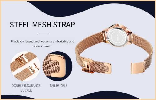 * Magnifisant*Megir Lady* Georgeos Rose Gold Steel Band  Luxury Watch*Box,book & Papers!FULL HOUSE !