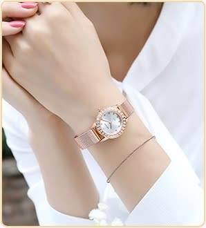 * Magnifisant*Megir Lady* Georgeos Rose Gold Steel Band  Luxury Watch*Box,book & Papers!FULL HOUSE !