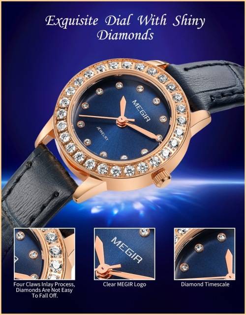 * Magnifisant*Megir Lady* Georgeos Rose Gold Steel Band  Luxury Watch*Box,book & Papers!FULL HOUSE !