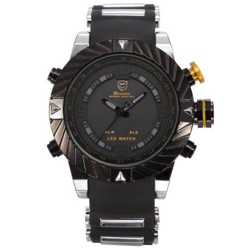 *$89* GOBLIN SHARK** - Men Dual Time Multifunction Quartz Wrist Watch~ Real Musculine & Big**