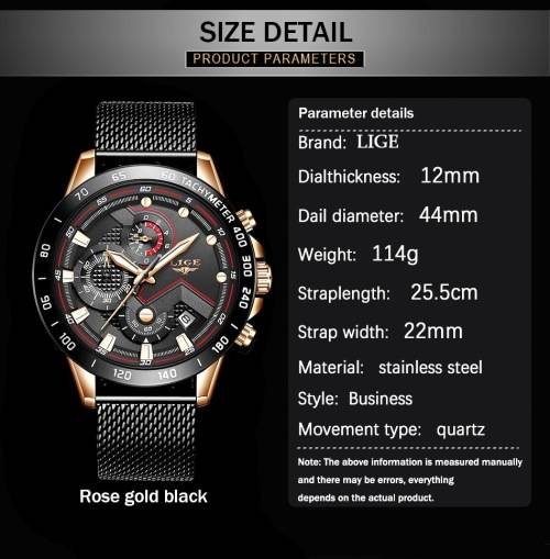** -SPORT* TOP BRAND  LIGE 9929-* Luxury FULL Steel *6 Hands* Chronograph Watch Men