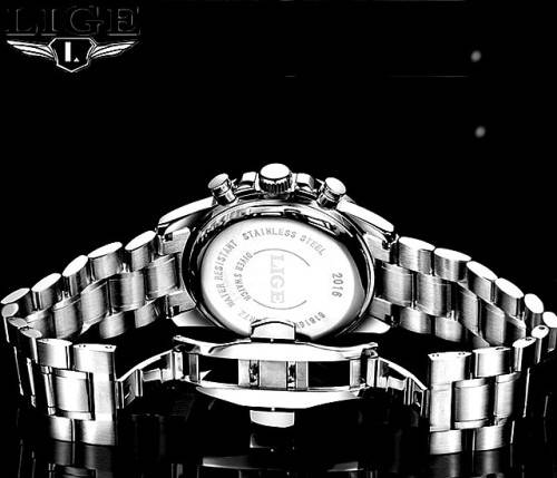 *CLASSIC- Relogio Masculion LIGE 9810* Top Luxury*FULL Steel*6 Hands* Chronograph Watch*FULL HOUSE!