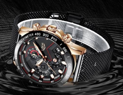 ** -SPORT* TOP BRAND  LIGE 9929-* Luxury FULL Steel *6 Hands* Chronograph Watch Men