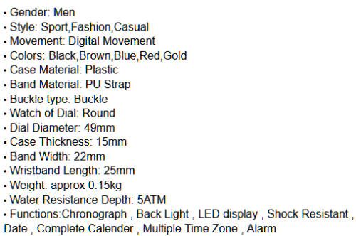 **SKMEI SPORT 1251~ Multifunction Black Sport watch with Brand Box ~FREE SHIPPING~