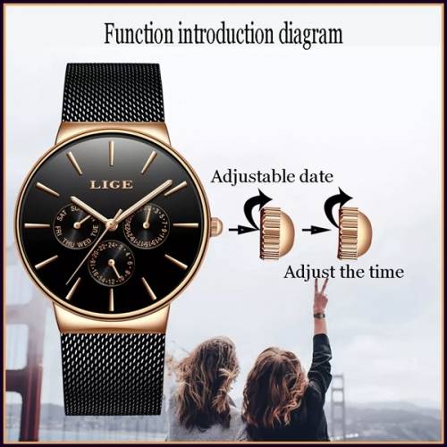 LIGE 9868 - MilanTop Brand Luxury Waterproof Ultra Thin Multifunction Watch