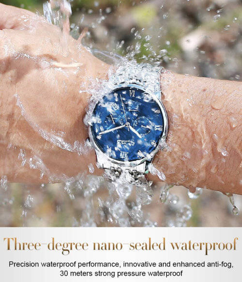 ** CLASSIC -OLEVS 2868* Top Luxury FULL Steel *6 Hands* Chronograph Watch Men