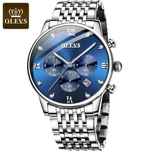 ** CLASSIC -OLEVS 2868* Top Luxury FULL Steel *6 Hands* Chronograph Watch Men