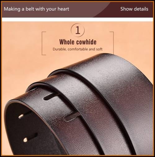 *Men * Designer * Buckle Brown or Black Leather Waist Belt-HIGH FASHION HOT!