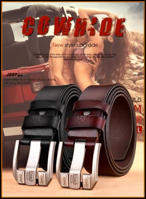 *Men * Designer * Buckle Brown or Black Leather Waist Belt-HIGH FASHION HOT!