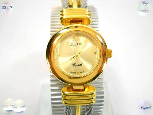 -MODERN JUSTIN  LADIES STYLISH QUALITY*** CABLE BAND  WATCH-GOLD COLORED***