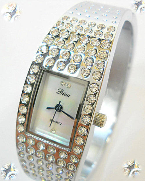 SMALL SILVER GLITTER BANGLE