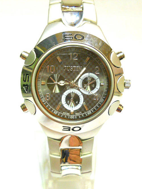 JUSTIN GENTS  METAL  WATCH-SILVER