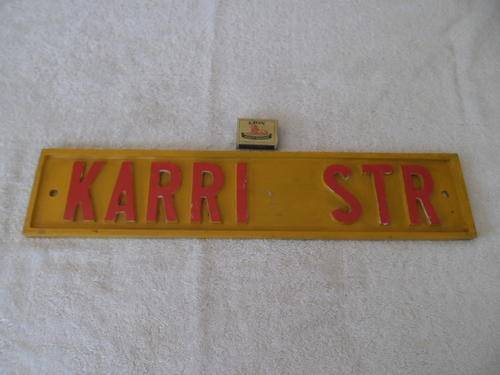 large cast aluninium kerri str sign