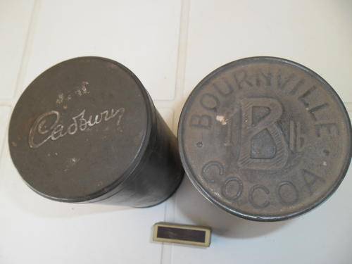 2 very old Cadbury tins