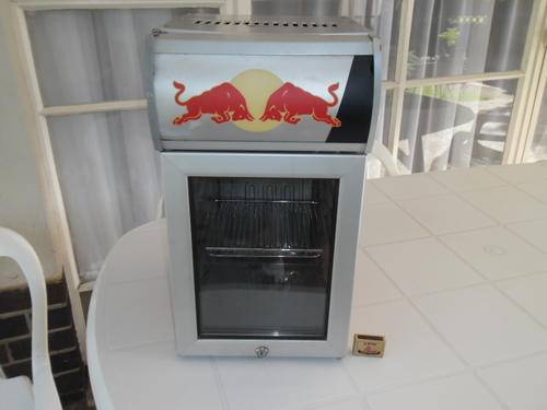 Red Bull small fridge working 100% and lights are working