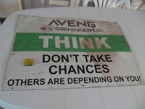 modren bad condition THINK metal sign size is 840mm x 600mm