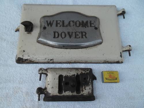 2 - stunning small cast iron coal stove doors