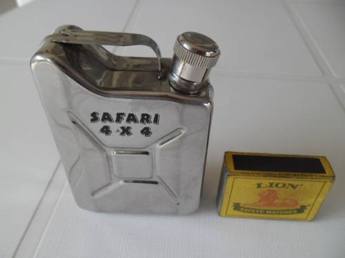 Small Safari 4x4 metal flask 95mm high postage R60