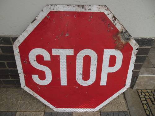 very large metal road sign size 900mm wide see bad condition postage R140