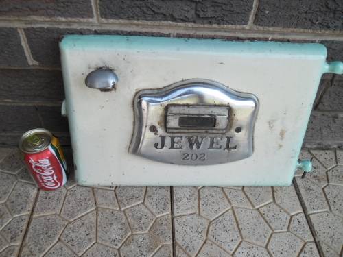 old Jewel 202 enamel cast iron stove door size is 460mm x 275mm postage R120