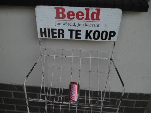 BEELD Hier Te Koop news paper metal stand 1280mm high see condition collection only