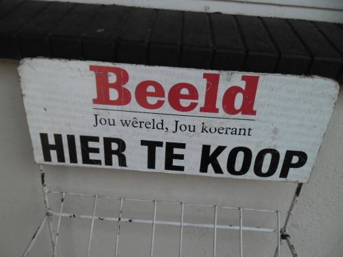 BEELD Hier Te Koop news paper metal stand 1280mm high see condition collection only